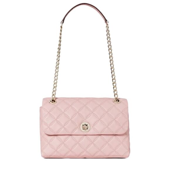 NWT Kate Spade Natalia Small Flap Crossbody Smooth Quilted Rose Smoke for Spring - Picture 1 of 7